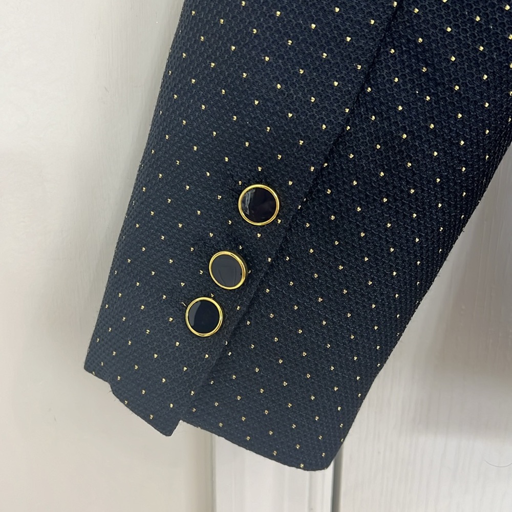 BB Dakota Navy & Gold Polka Dot Blazer - Picture 6 of 7